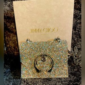 Jimmy Choo Mini Paris glow-in-the-dark glitter bag